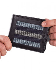 Modro-čierna pánska peňaženka s pruhmi N8956