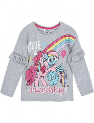My little pony - sivé dievčenské tričko s volánikmi N5931