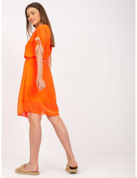 Neónovo oranžové vzdušné letné šaty W6109 #1