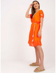 Neónovo oranžové vzdušné letné šaty W6109 #2