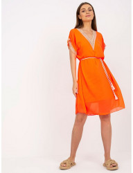 Neónovo oranžové vzdušné letné šaty W6109 #3