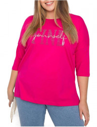 Neónovo ružové dámske tričko s nápisom W2662