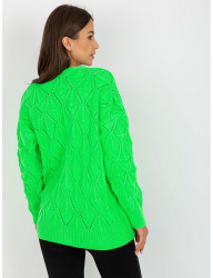 Neónovo zelený pletený svetrík na gombíky W7564 #1