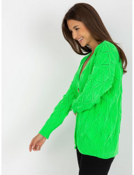 Neónovo zelený pletený svetrík na gombíky W7564 #4