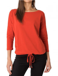 Oranžové dámske tričko s viazaním v páse Y9747