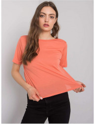 Oranžové dámske tričko s výstrihom na chrbte Y5767 #2
