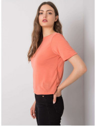 Oranžové dámske tričko s výstrihom na chrbte Y5767 #3