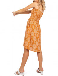 Oranžové letné šaty provencie so vzorom mandál W3857