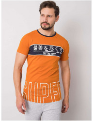 Oranžové pánske tričko s potlačou Y0170 #2