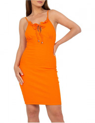 Oranžové priliehavé šaty W6091