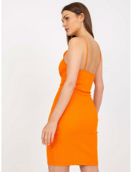 Oranžové priliehavé šaty W6091 #1