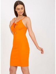 Oranžové priliehavé šaty W6091 #2