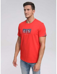 Pánske tričko LOAP ALLYSS Červená/Tmavosivá/Biela G3060 #1