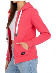 Ružová mikina na zips as kapucňou W8865