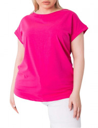 Ružové dámske tričko s krátkymi rukávmi Y0887