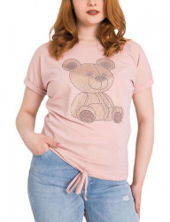 Ružové dámske tričko s medvedíkom Y2748