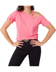 Ružové dámske tričko s prestrihom Y1267