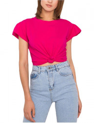 Ružové dámske tričko s volánmi Y3437