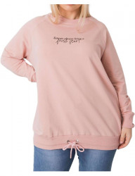 Ružové dámske tričko so stiahnutím as nápisom Y9045