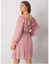 Ružové elegantné šaty s volánmi Y8116 #1