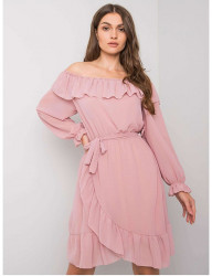 Ružové elegantné šaty s volánmi Y8116 #3