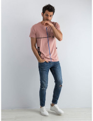 Ružové pánske tričko s potlačou Y0230 #4