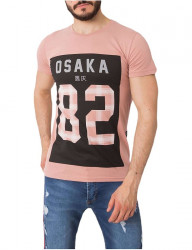 Ružové pánske tričko s potlačou Y1931