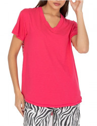 Ružové tričko s čipkou na chrbte W5195