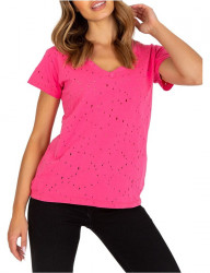 Ružové tričko s dierovaním W6303