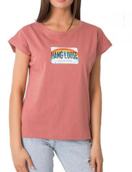 Ružové tričko s potlačou dúhy Y5361