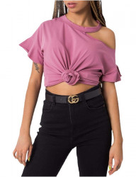 Ružové tričko s prestrihom Y1871