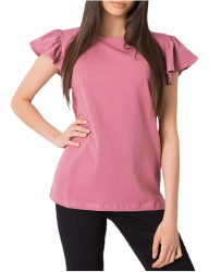 Ružové tričko s volánom Y4157