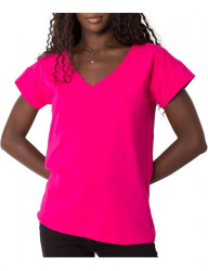 Ružové tričko s výstrihom na chrbte Y6850