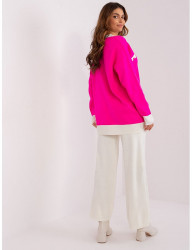 Ružovo-biely komplet svetra a širokých nohavíc B2665 #1