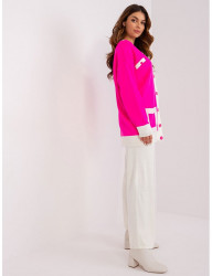 Ružovo-biely komplet svetra a širokých nohavíc B2665 #5