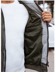 šedá prešívaná vesta s kapucňou B2484 #3