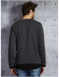 šedo-čierne tričko s potlačou Y0198 #1