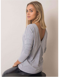 sivé dámske tričko s výstrihom na chrbte N2906 #1