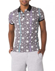 sivé pánske tričko s potlačou hviezd Y6184