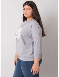 sivé tričko bella s okrúhlou lesklou potlačou Y9911 #3