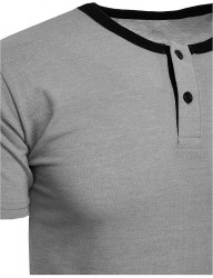 sivé tričko s lemovaním a gombíkmi W7177 #1