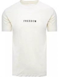 Smotanové tričko s nápisom freedom W6904