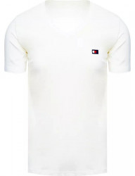 Smotanové tričko s výšivkou a výstrihom do v W7181