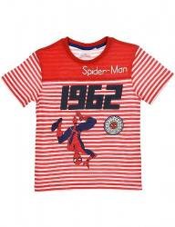 Spider-man červené chlapčenské pruhované tričko Y0406