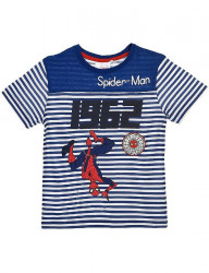 Spider-man modré chlapčenské pruhované tričko Y0396