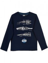 Star wars tmavo modré chlapčenské tričko s dlhým rukávom N3070