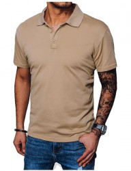 Svetlo hnedé pánske tričko s golierom W8822