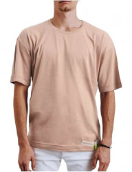 Svetlo hnedé pánske tričko s krátkym rukávom Y4633