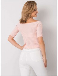 Svetlo ružové dámske tričko s pruhmi Y5775 #1