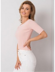 Svetlo ružové dámske tričko s pruhmi Y5775 #2